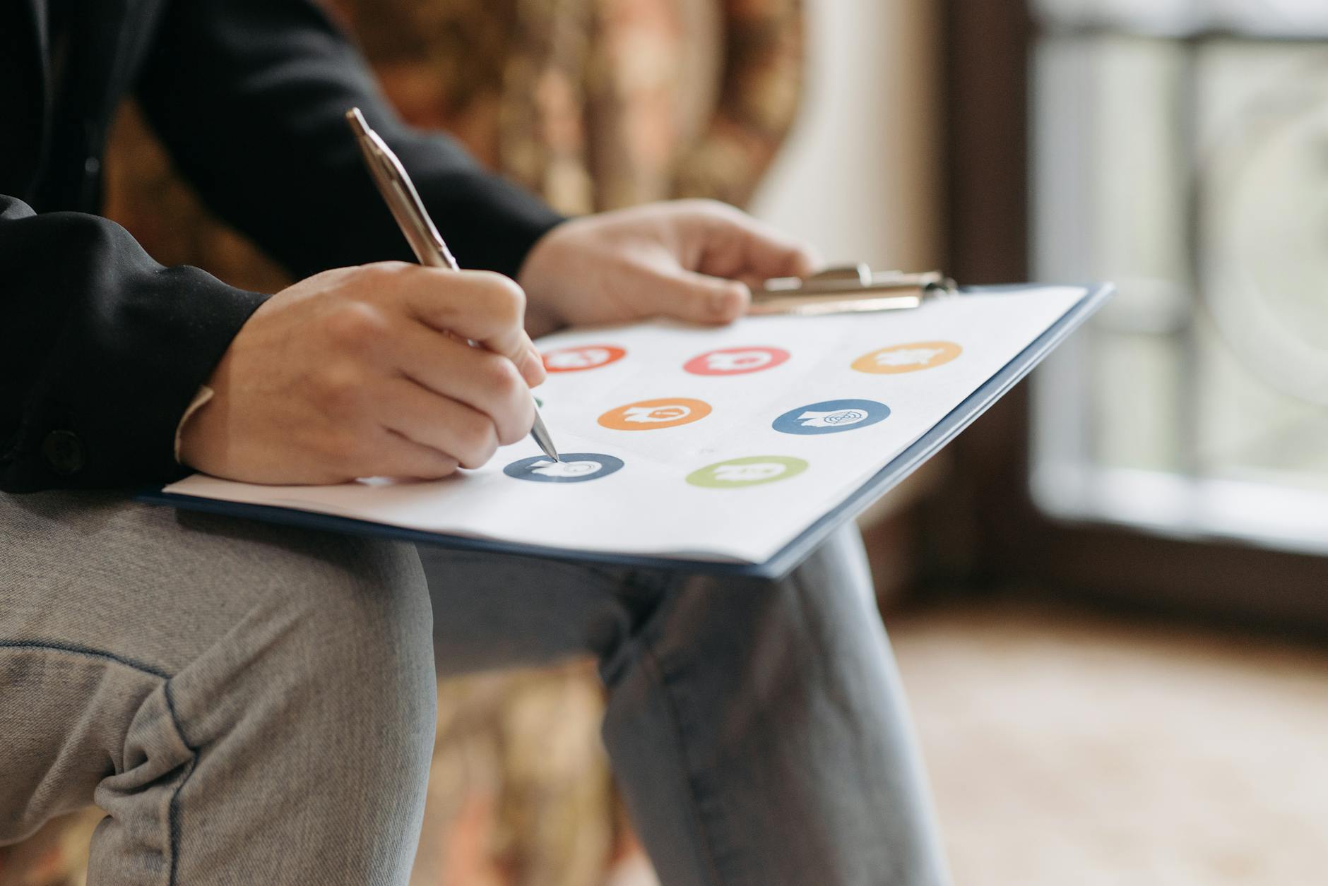 close up of woman taking notes